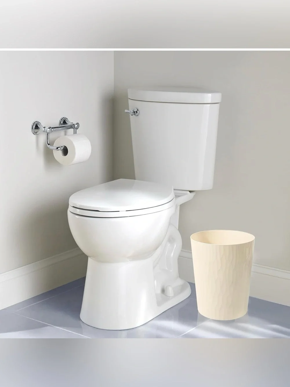 Small Bathroom Trash Can,3 Pack, Beige
